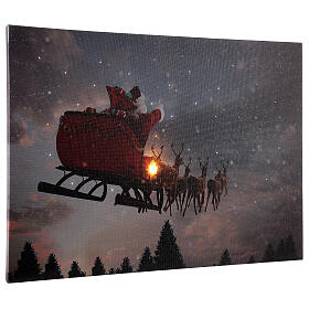 Christmas LED canvas Santa Claus on his sleigh 30x40 cm