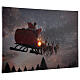 Santa Claus on sleigh canvas LED 40x30 cm s2