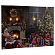 Quadro LED Pai Natal com árvore e presentes 30x40 cm s2