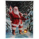 Quadro led Babbo Natale nel bosco 40x30 cm s1