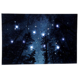 LED Gemälde Wald bei Nacht, 60x40 cm