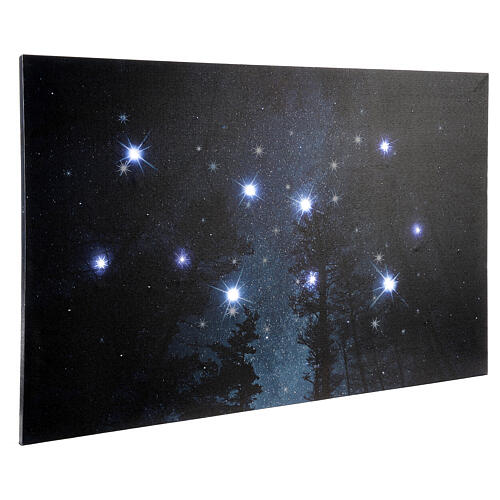 Christmas LED canvas wood by night 60x40 cm 2