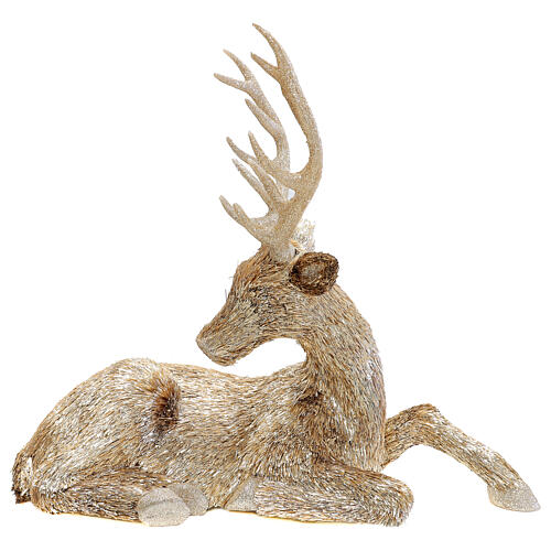 Christmas reindeer sitting gold glitter h 80 cm 1
