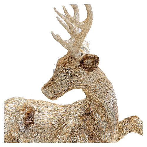 Christmas reindeer sitting gold glitter h 80 cm 2