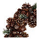 Couronne Avent feuilles vertes pommes de pin paillettes 30 cm s3