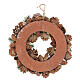Couronne Avent feuilles vertes pommes de pin paillettes 30 cm s5