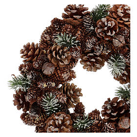 Advent wreath green pine glitter pinecones 30 cm