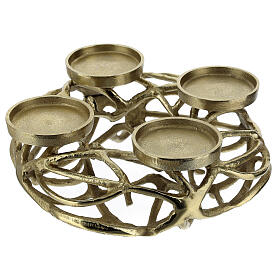 Golden metal Advent wreath with candle plates