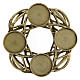 Golden metal Advent wreath with candle plates s1