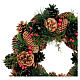 Advent wreath berries and green pinecones 32 cm s2