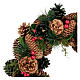 Corona avvento Natale bacche pigne verdi 32 cm s3