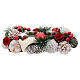 Centro de mesa navideño blanco rojo portavela 3 cm 30x15 cm s1