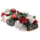 Centro de mesa navideño blanco rojo portavela 3 cm 30x15 cm s2