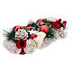 Centrotavola natalizio bianco rosso portacandela 3 cm 30x15 cm s3