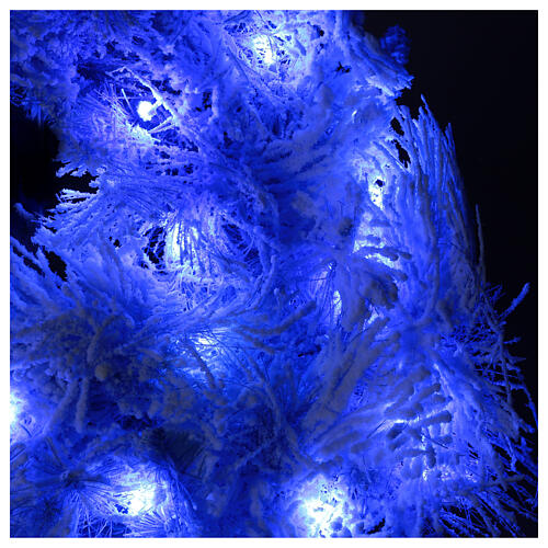 STOCK Couronne de Noël lumières LED bleu enneigé 50 cm 3