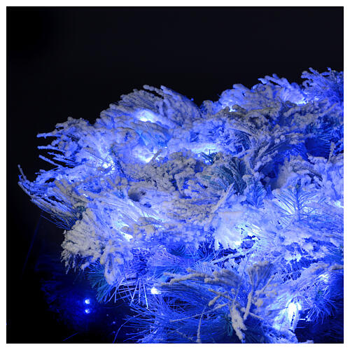 STOCK Corona di Natale luci LED blu innevato 50 cm 4