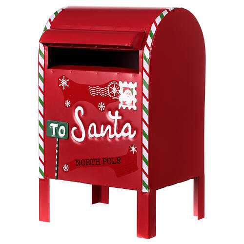 Postkasten in weihnachtlichem Rot, 35x20x18 cm 3