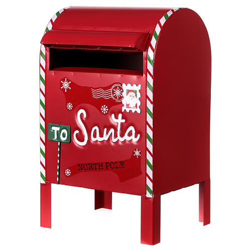 Portalettere natalizia mini rossa 35x20x18 cm 1