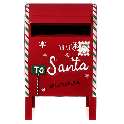 Portalettere natalizia mini rossa 35x20x18 cm 3