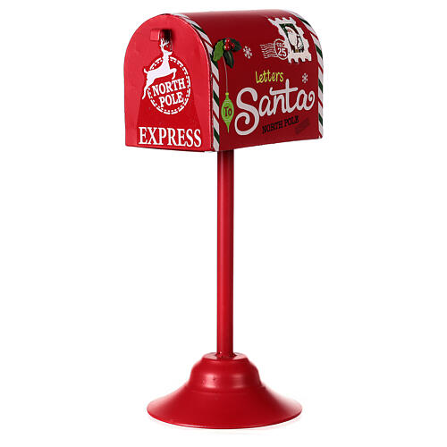 Postkasten in weihnachtlichem Rot, 35x20x18 cm 3