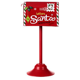 Red Christmas mailbox Santa letters 30x10x15 cm