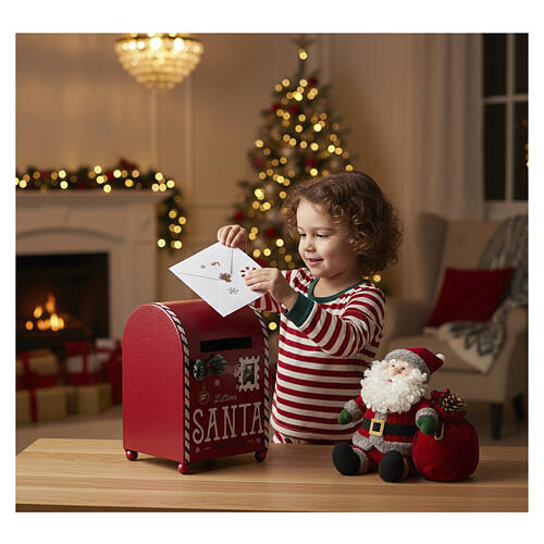 Weihnachtlicher Briefkasten in Rot – Maße: 20 × 15 × 10 cm 2