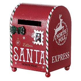 Christmas mailbox, red metal, 20x15x10 cm