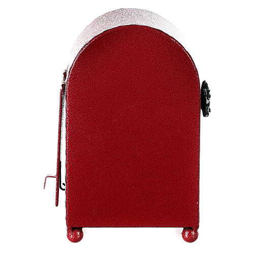 Christmas mailbox, red metal, 20x15x10 cm 6