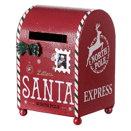 Christmas mailbox, red metal, 20x15x10 cm 1