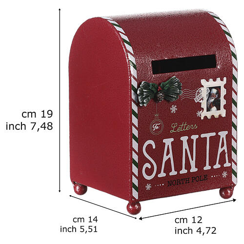 Red mailbox letters to Santa 20x15x10 cm 3