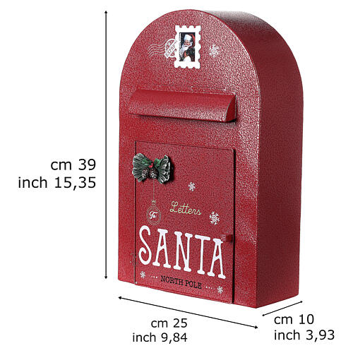 Letters to Santa mailbox red 40x25x10 cm 3
