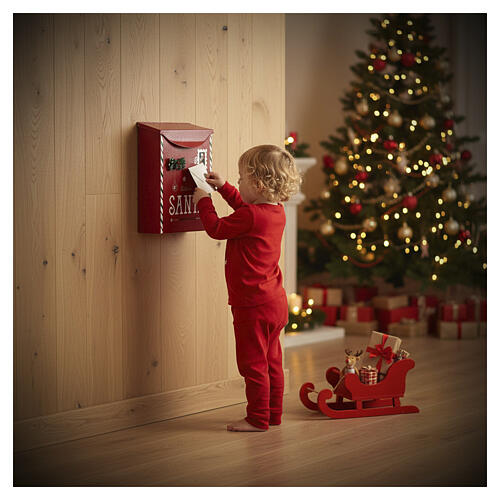 Weihnachtlicher Briefkasten in Rot – 30 × 25 × 10 cm 2