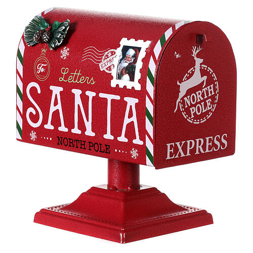 Caixa de correio vermelha tradicional Natal 24,5x15x23 cm 4