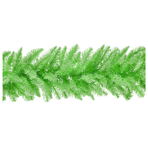 STOCK Christmas fir garland, shiny green with snow, PVC, 270 cm 1
