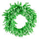 STOCK Corona verde brillante abete Natale pvc 80 cm  s1