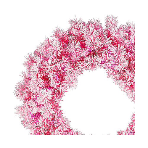 STOCK Fairy pink Christmas wreath, 90 cm, PVC and LED lights 2