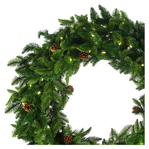 STOCK Christmas wreath, outdoor collection, 120 cm, poly feel-real, 100 LED lights 2
