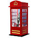Cabina telefonica nevicata natalizia musica luce 55x25x25 cm s2