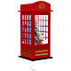 Cabina telefonica nevicata natalizia musica luce 55x25x25 cm s3