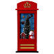 Cabina telefonica nevicata natalizia musica luce 55x25x25 cm s4