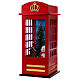 Cabina telefonica nevicata natalizia musica luce 55x25x25 cm s5