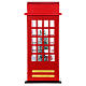 Cabina telefonica nevicata natalizia musica luce 55x25x25 cm s6