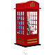 English telephone booth Christmas snowfall music light 55x25x25 cm s3