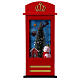 English telephone booth Christmas snowfall music light 55x25x25 cm s4