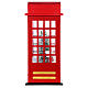 English telephone booth Christmas snowfall music light 55x25x25 cm s6
