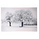 Fiber optic lighted Christmas canvas, snowy landscape with trees, 40x60 cm s1