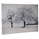 Fiber optic lighted Christmas canvas, snowy landscape with trees, 40x60 cm s2