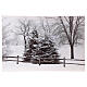 Fiber optic lighted Christmas canvas, snowy landscape, 40x60 cm s1