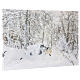 Fiber optic lighted Christmas canvas, snowy landscape with wolf, 40x60 cm s2