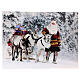 Fiber optic lighted Christmas canvas, Santa Claus with reindeers, 30x40 cm s1